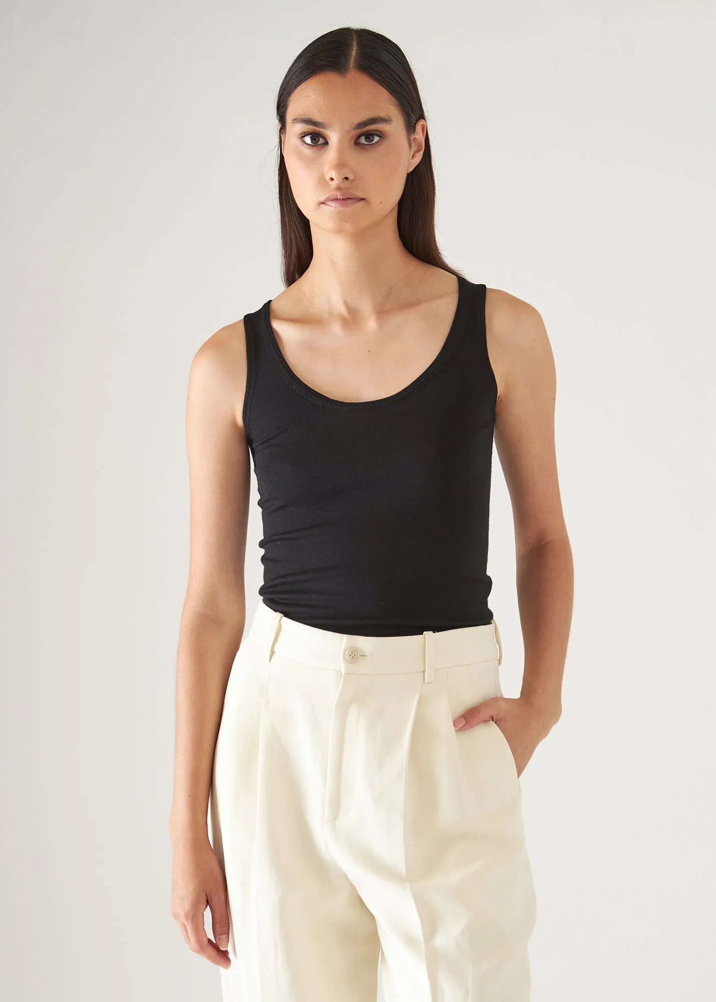 SUPERFINE MERINO LYOCELL  SCOOP NECK TANK