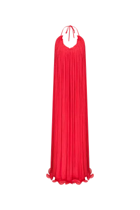 Swan - Pleated Chiffon Maxi Dress