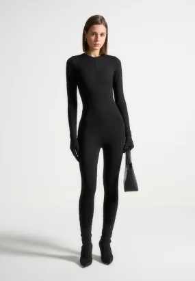 ternelle Long Sleeve Jumpsuit with Gloves - Black