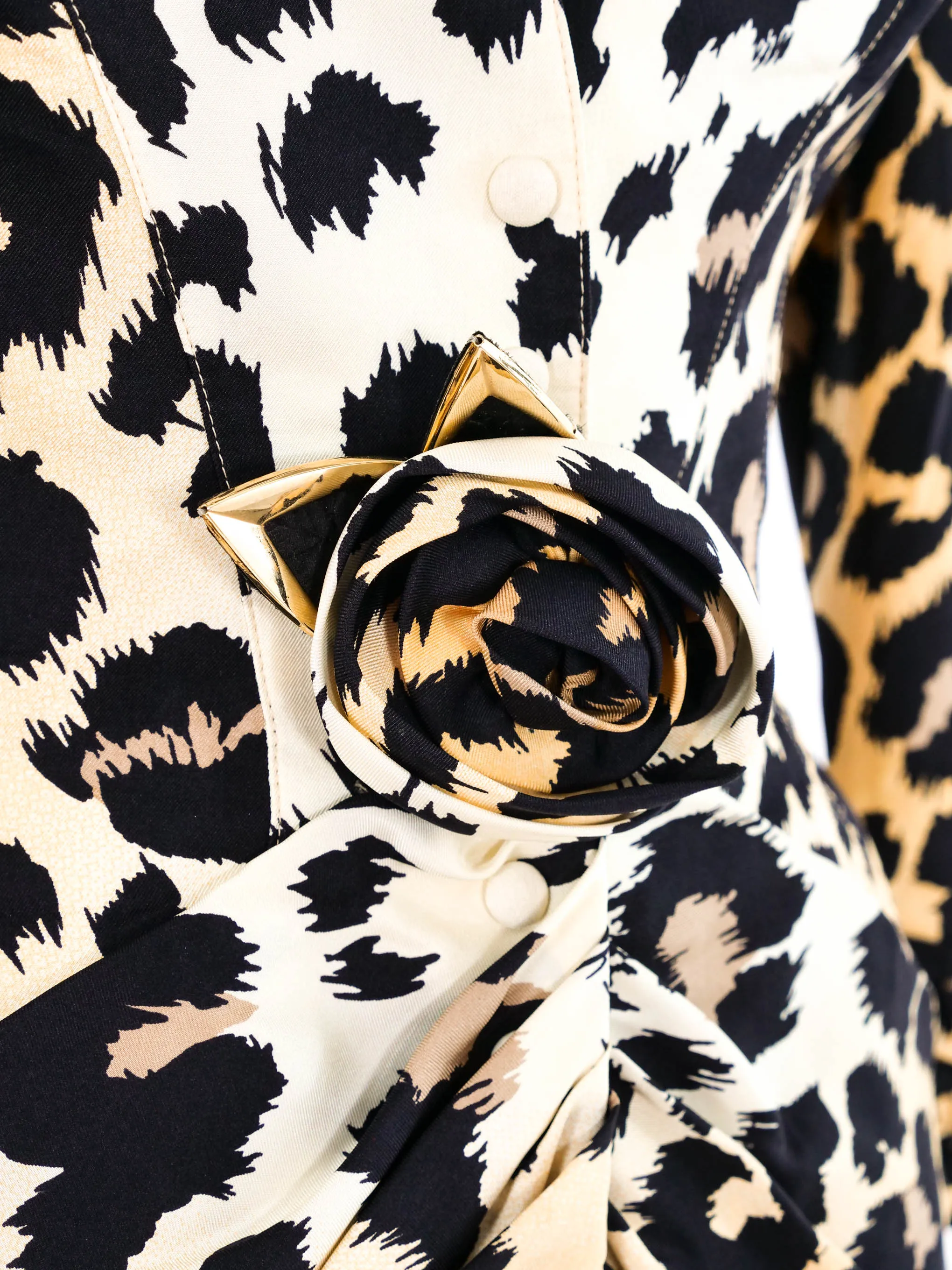 Thierry Mugler Leopard Printed Silk Jacket