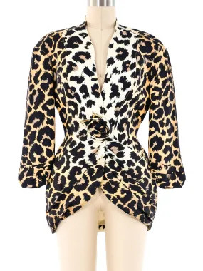 Thierry Mugler Leopard Printed Silk Jacket