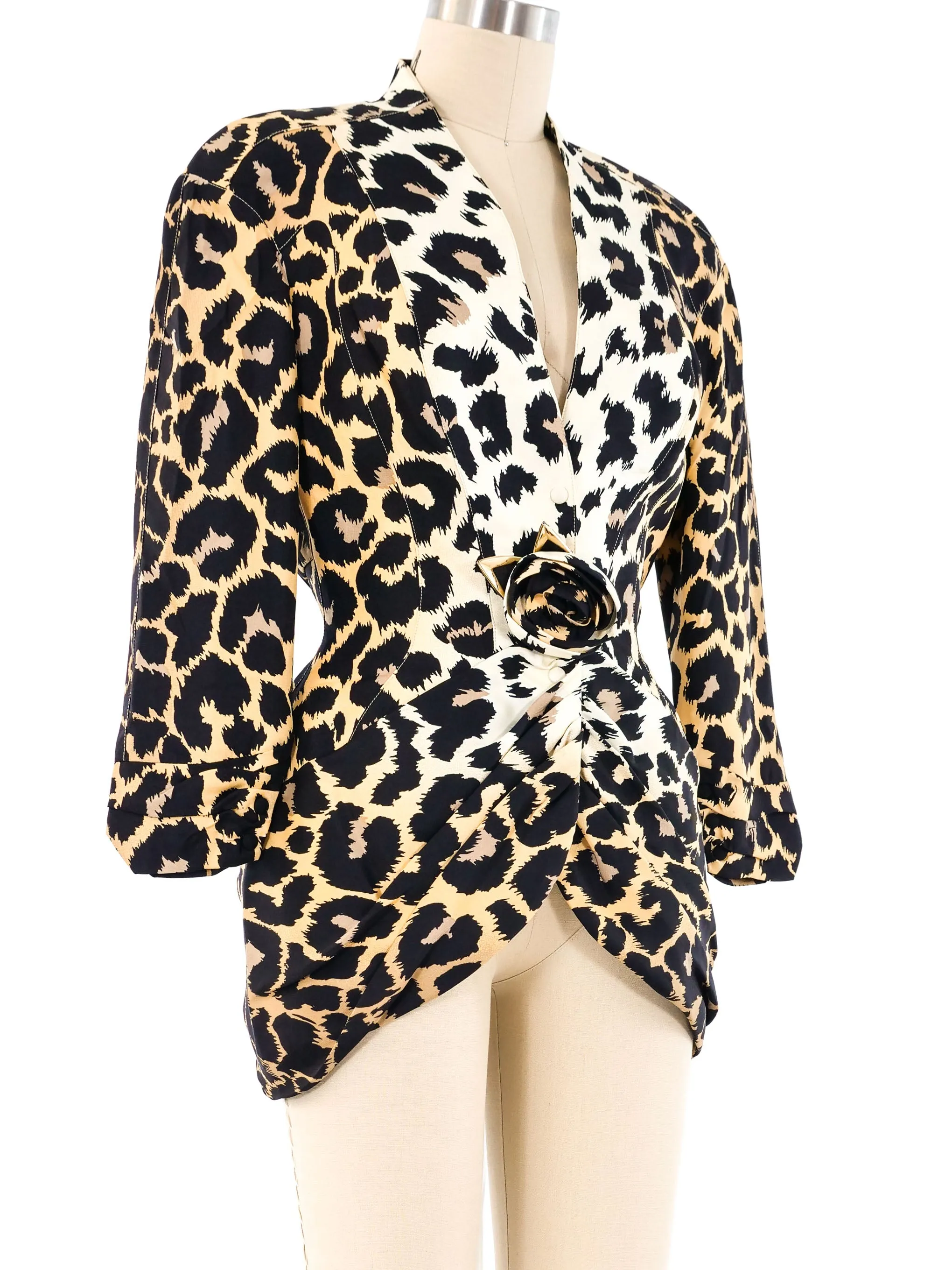 Thierry Mugler Leopard Printed Silk Jacket