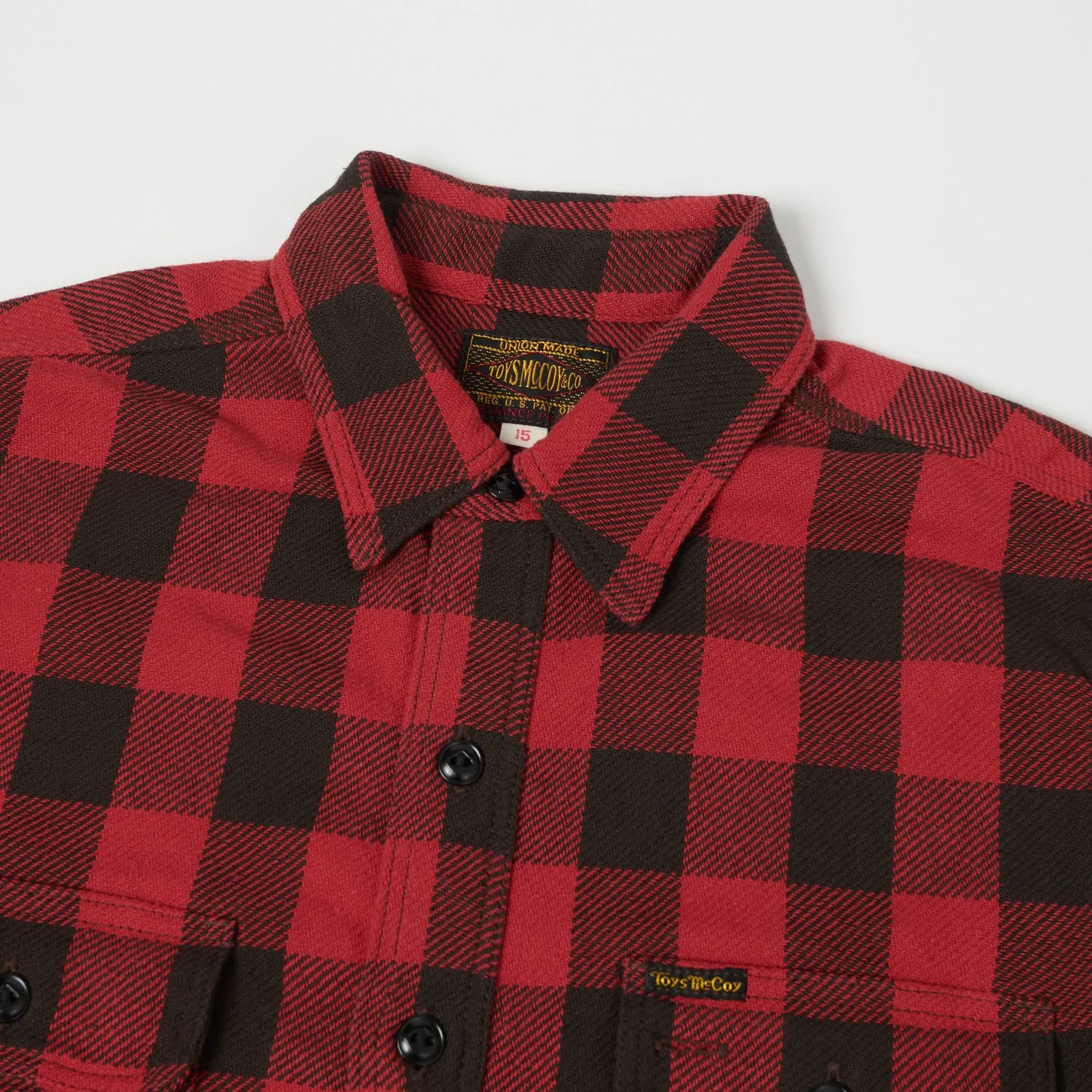 TOYS McCOY TMS2207 'Steve McQueen' Buffalo Plaid Shirt - Red/Black