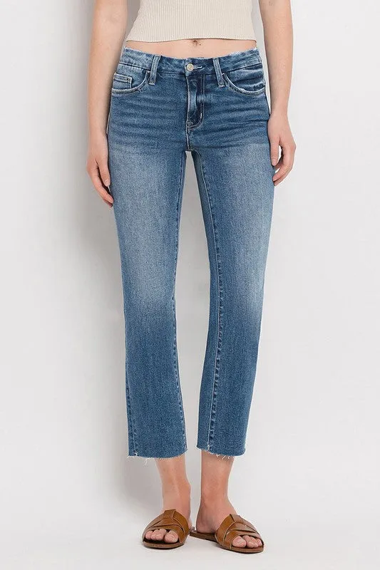 Vervet Mid Rise Crop Slim Straight Jeans