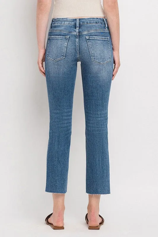 Vervet Mid Rise Crop Slim Straight Jeans