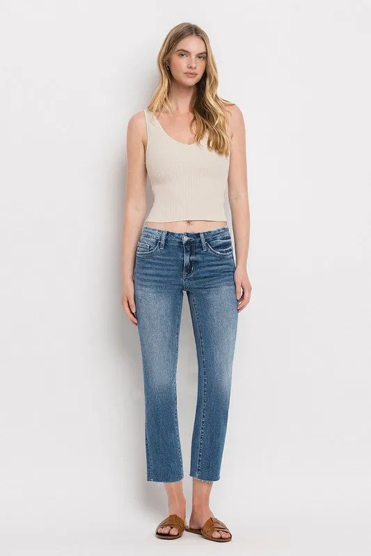 Vervet Mid Rise Crop Slim Straight Jeans