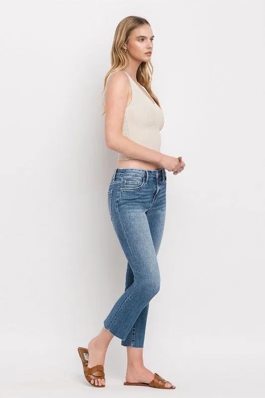 Vervet Mid Rise Crop Slim Straight Jeans