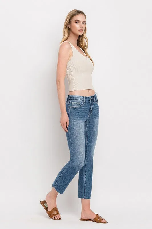 Vervet Mid Rise Crop Slim Straight Jeans