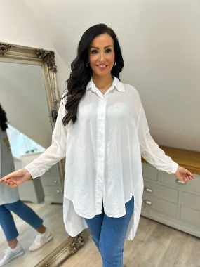 White Sequin Star Blouse Simone