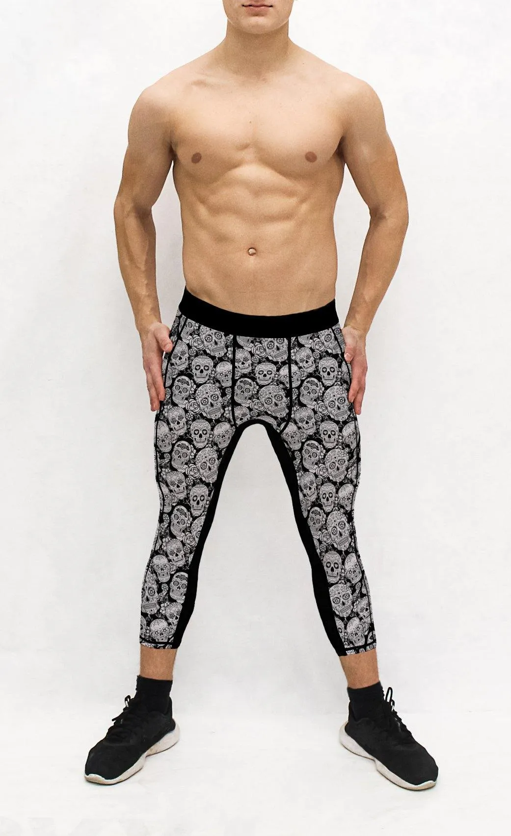 White Sugar Skull Men's Pocket Tights