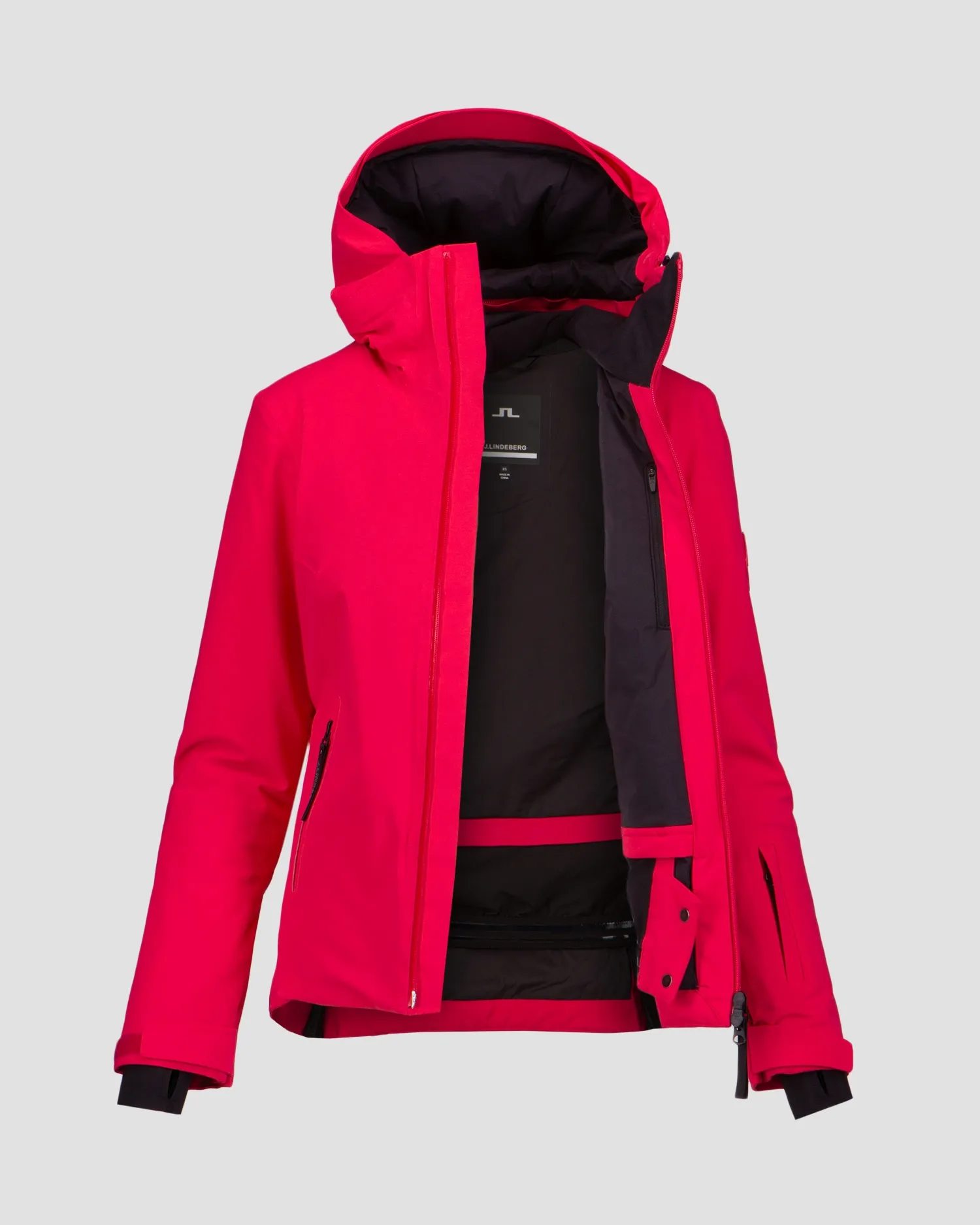 Women's red ski jacket J.Lindeberg Halo SWOW09032-g064