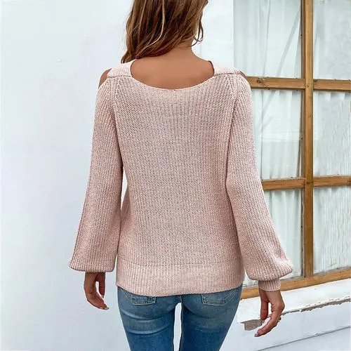 Women's Sweater Long Sleeve Sweaters & Cardigans Hollow Out Simple Style Solid Color