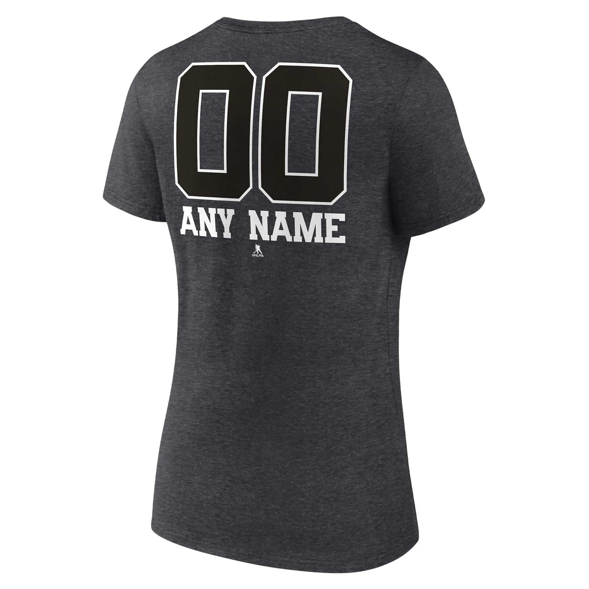 Women's Buffalo Sabres Charcoal Monochrome Personalized Name & Number V-Neck T-Shirt