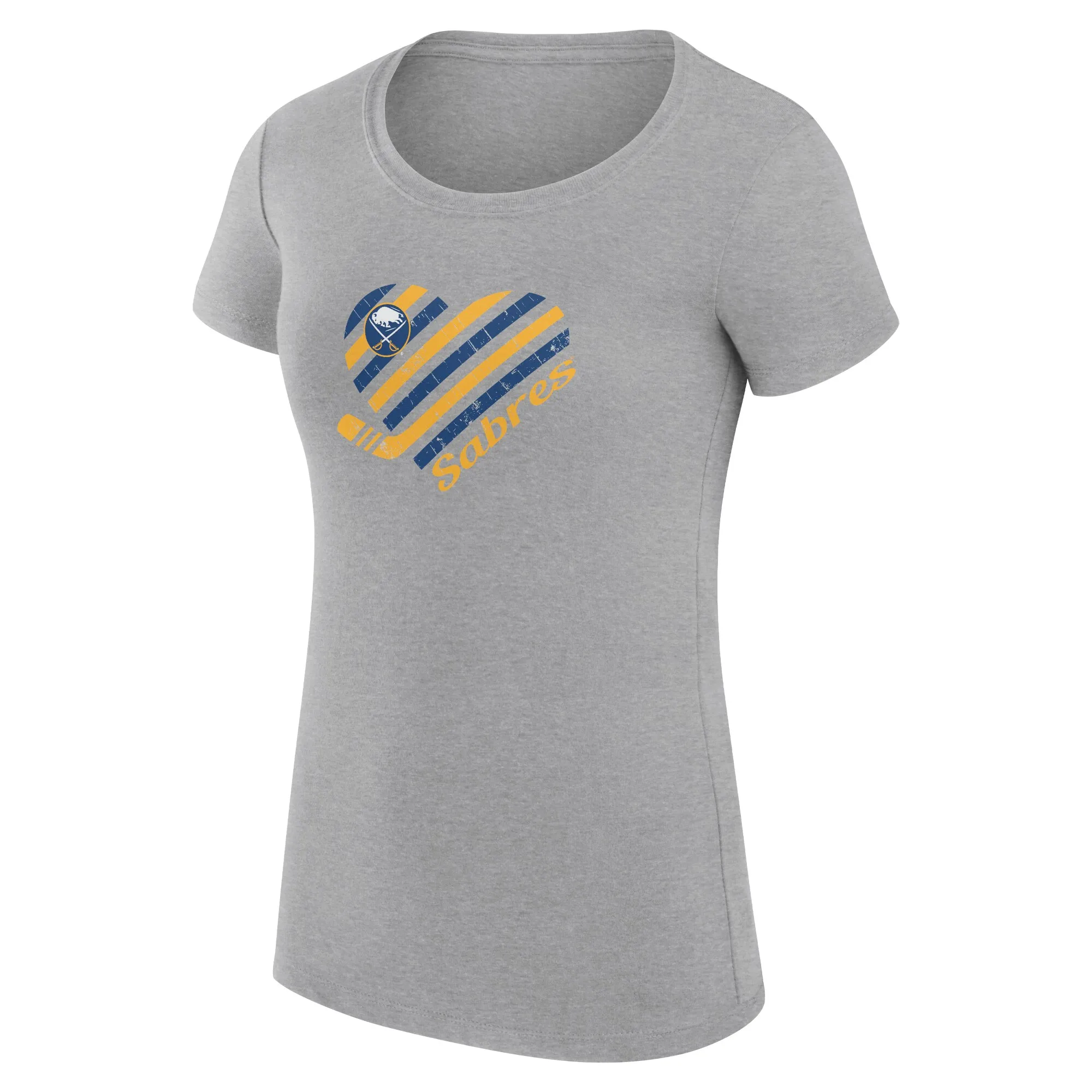 Women's Buffalo Sabres G-III 4Her by Carl Banks Heather Gray Heart Fitted T-Shirt