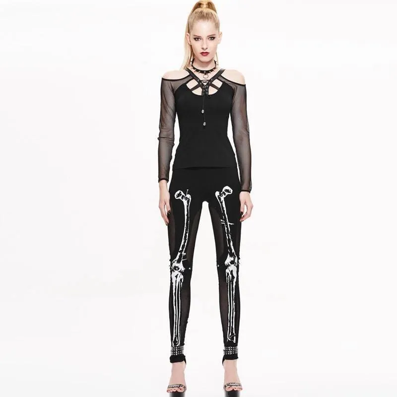 Women's Goth Skeleton Bones Leggings