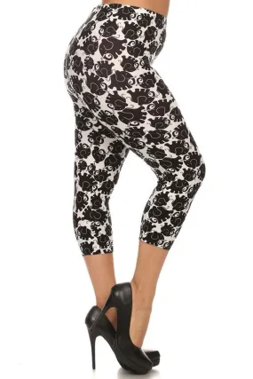 Women's PLUS Little Elephant Cropped Capri Leggings