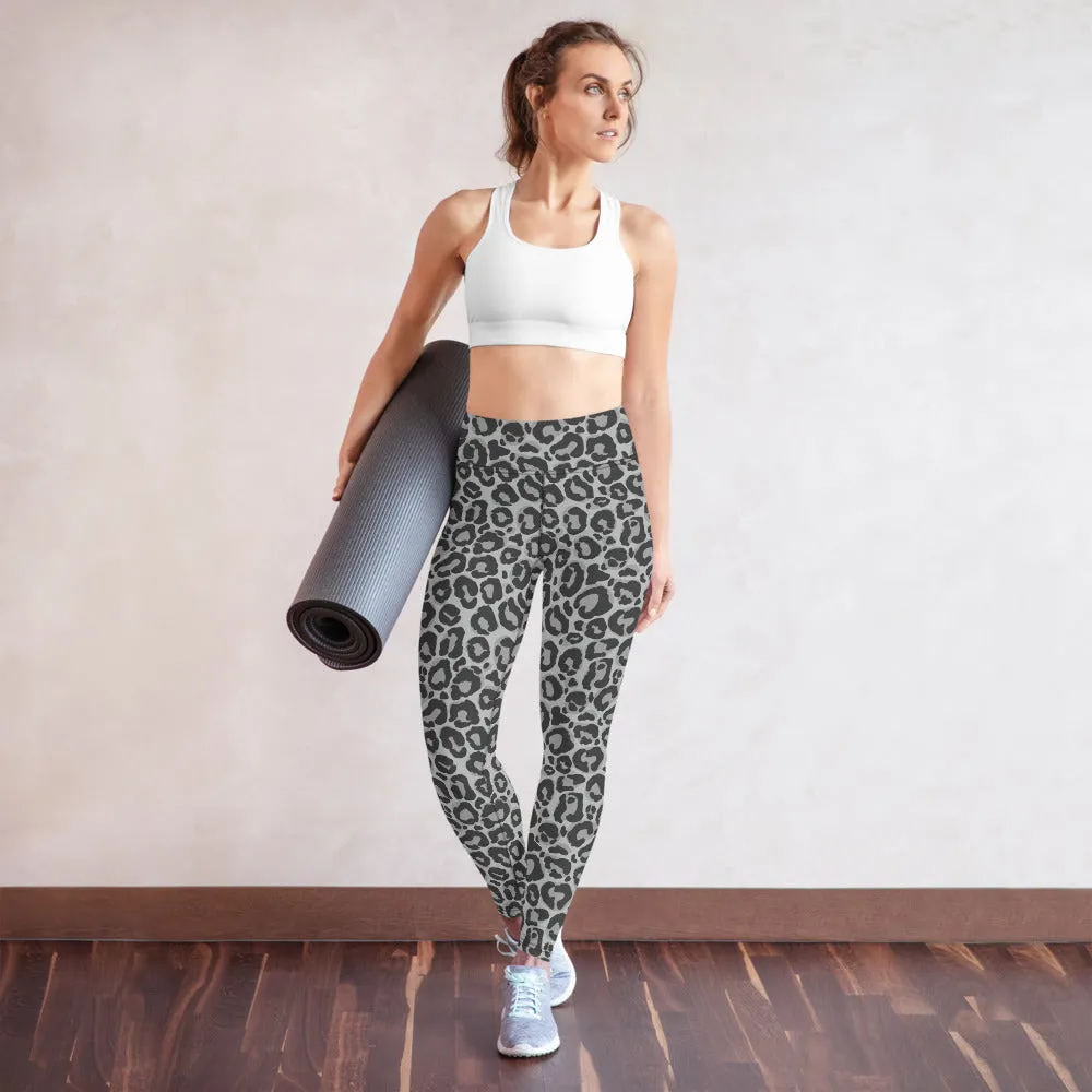 Yoga Leggings Grey Leopard